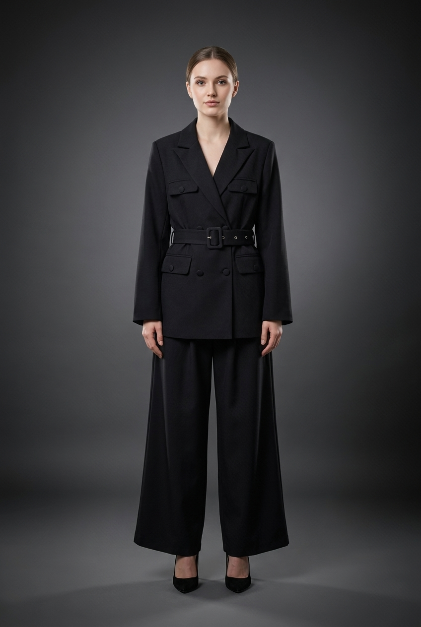 Belted Utility Blazer & Trouser Set