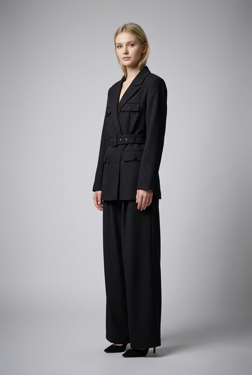 Belted Utility Blazer & Trouser Set