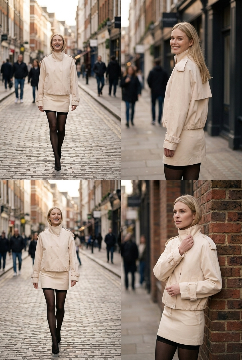 Cropped Double-Breasted Trench Jacket