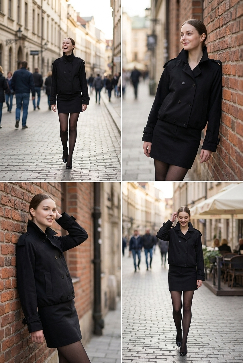Cropped Double-Breasted Trench Jacket