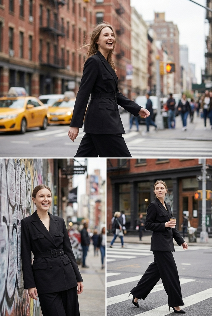 Belted Utility Blazer & Trouser Set
