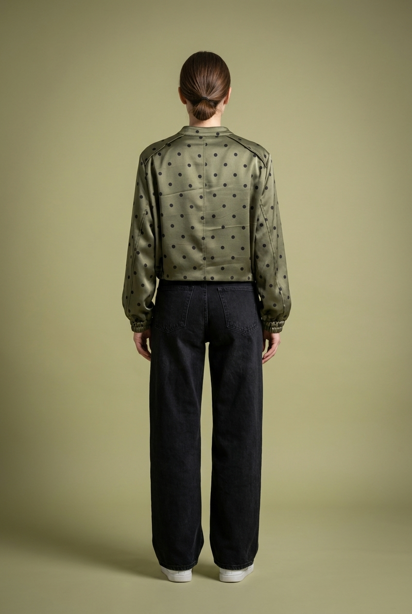 Polka Dot Satin Bomber Jacket New Colors