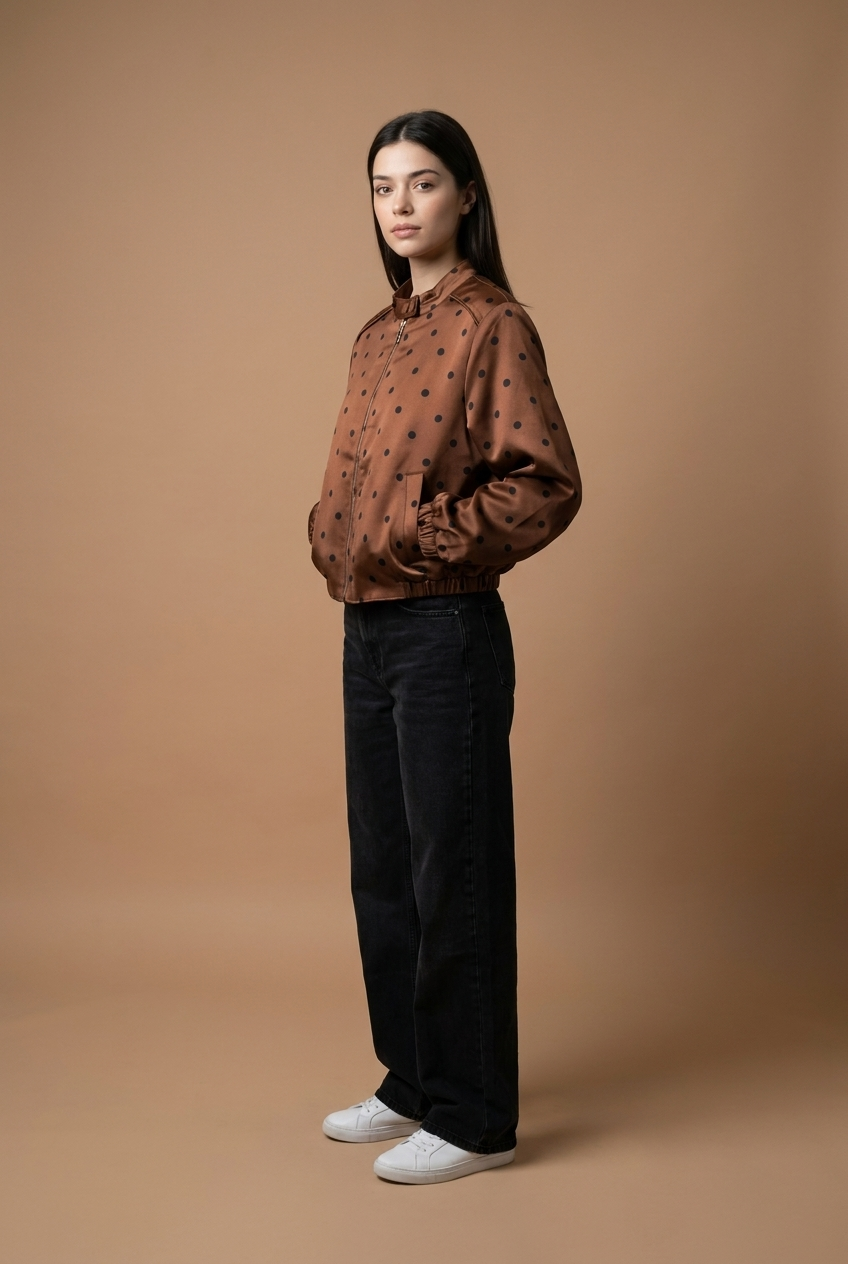 Polka Dot Satin Bomber Jacket New Colors
