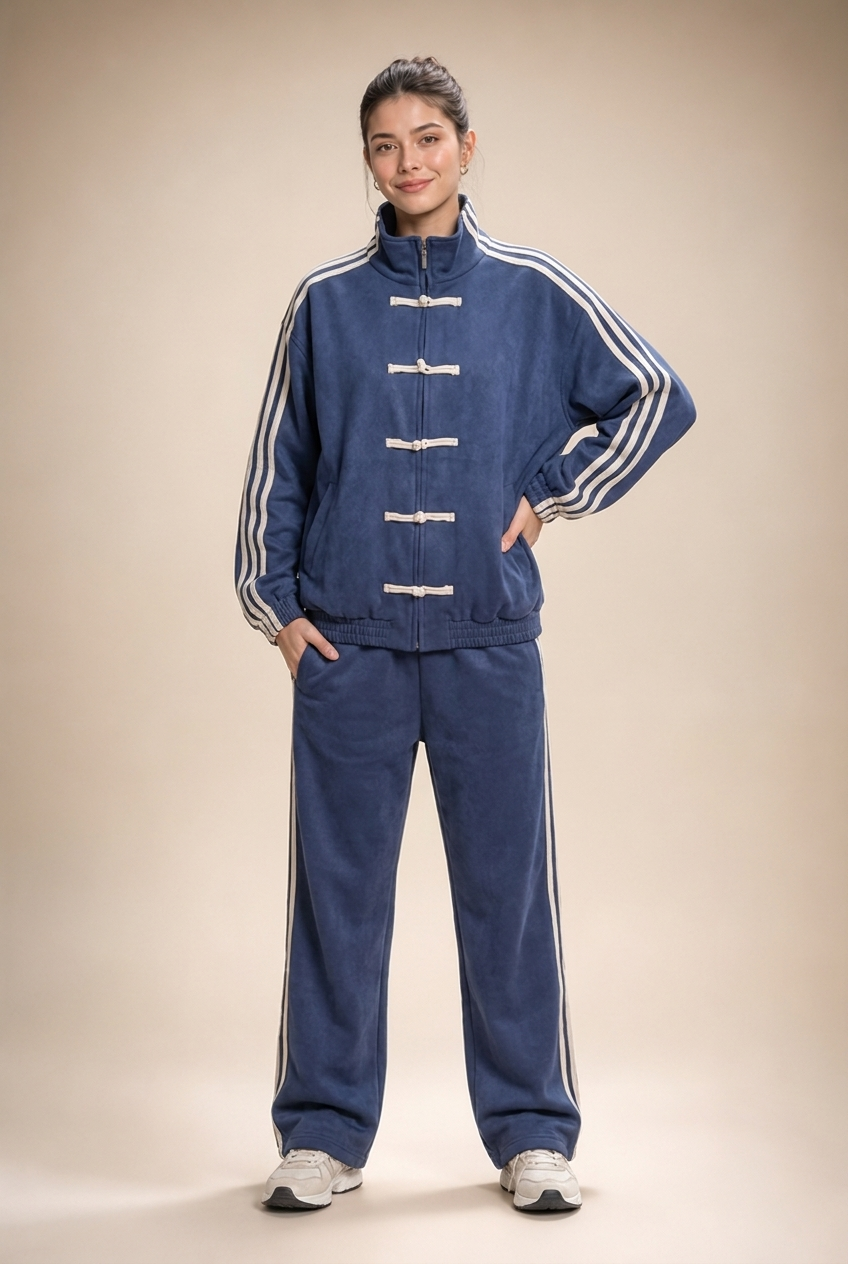 Napoleon-Style Striped Tracksuit Set
