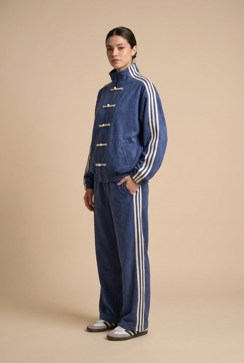Napoleon-Style Striped Tracksuit Set