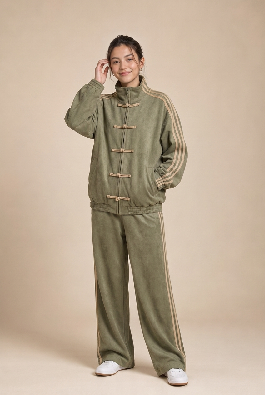Napoleon-Style Striped Tracksuit Set