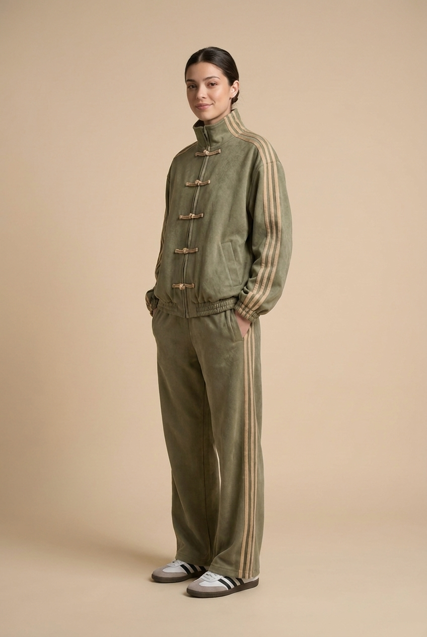 Napoleon-Style Striped Tracksuit Set