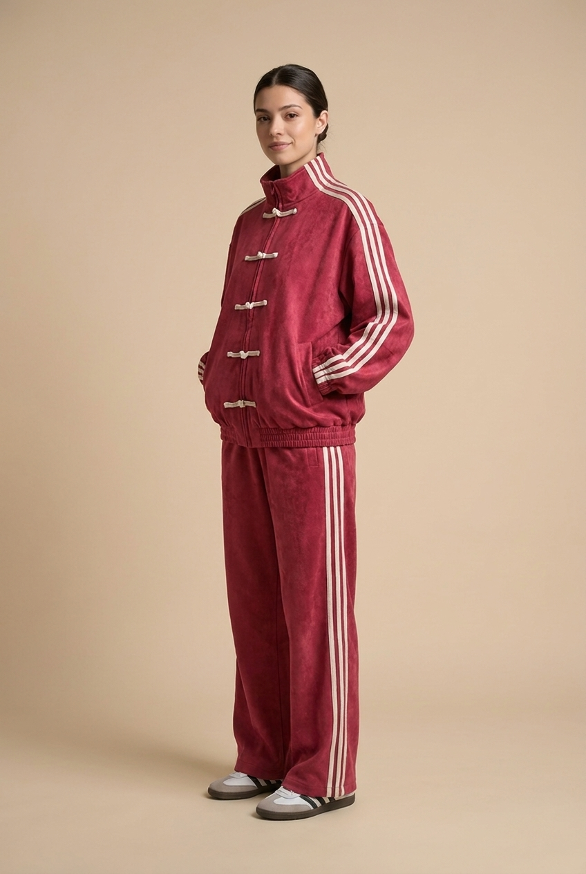 Napoleon-Style Striped Tracksuit Set