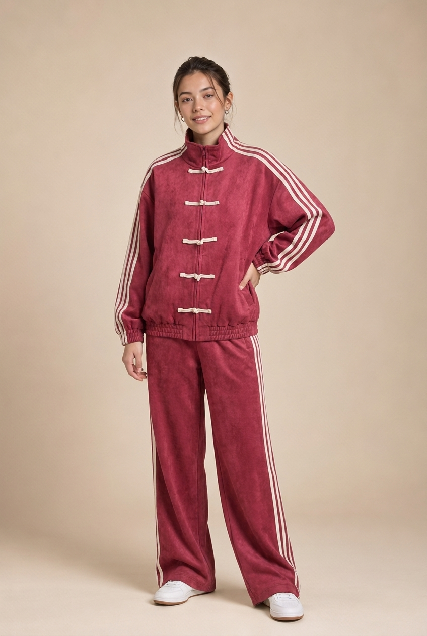 Napoleon-Style Striped Tracksuit Set
