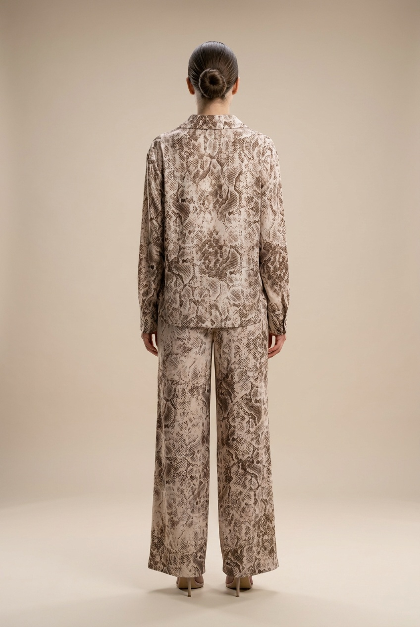 Snakeskin Print Shirt & Trouser Set