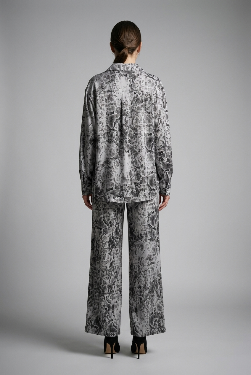 Snakeskin Print Shirt & Trouser Set