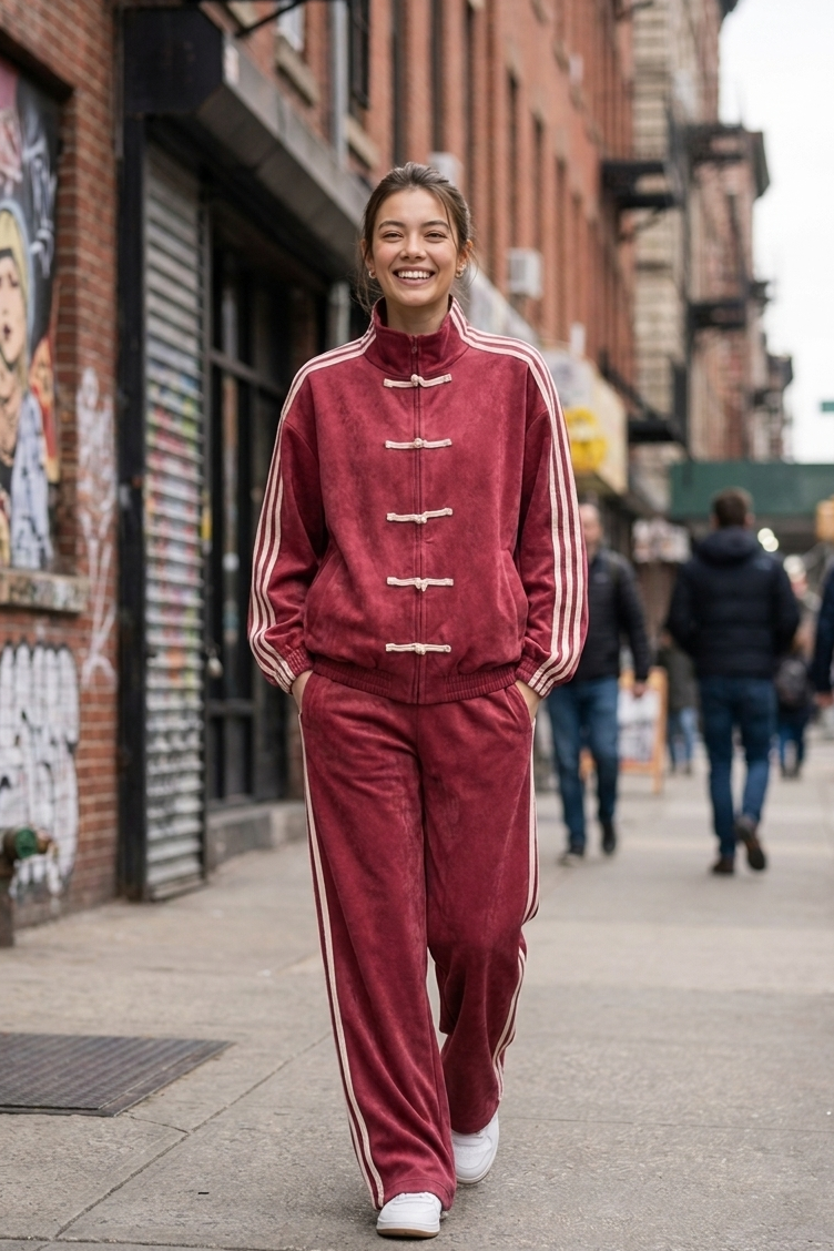 Napoleon-Style Striped Tracksuit Set