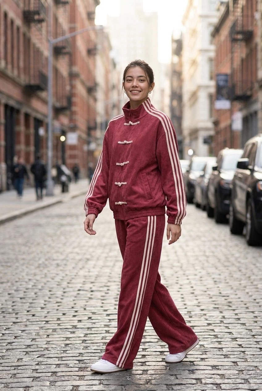 Napoleon-Style Striped Tracksuit Set