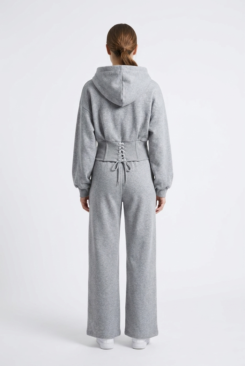 Corset-Back Fleece Lounge Set