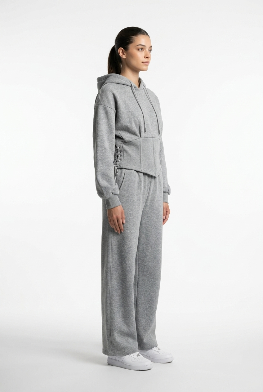 Corset-Back Fleece Lounge Set