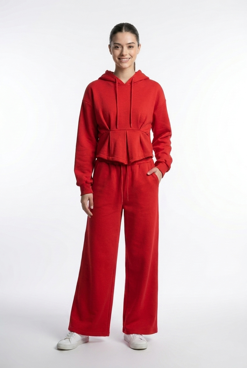 Corset-Back Fleece Lounge Set
