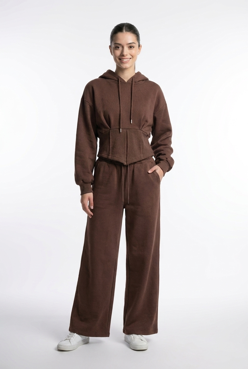 Corset-Back Fleece Lounge Set