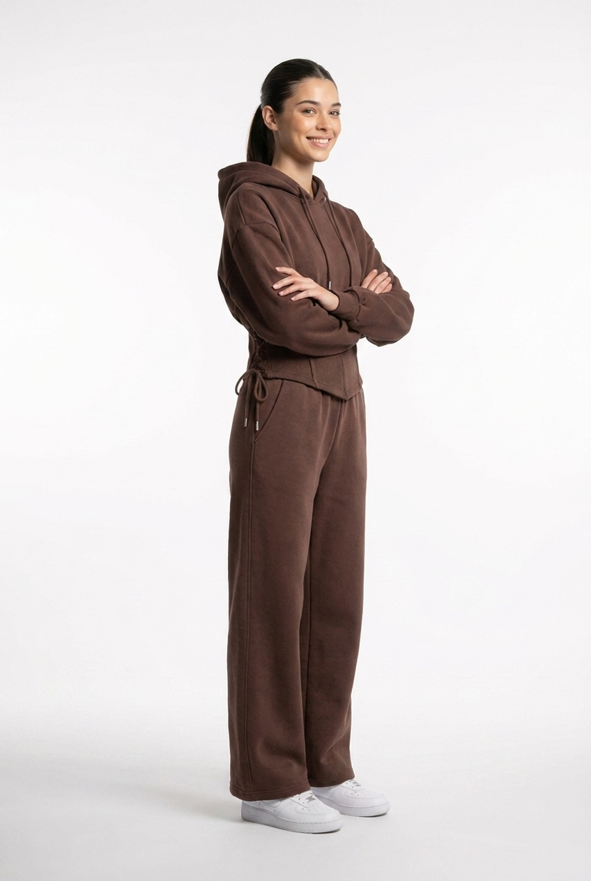 Corset-Back Fleece Lounge Set