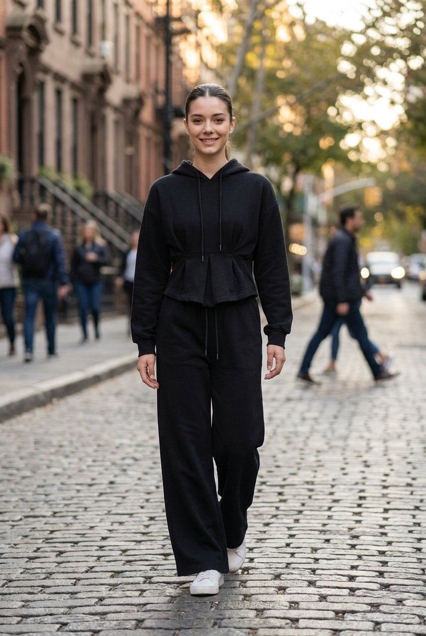 Corset-Back Fleece Lounge Set