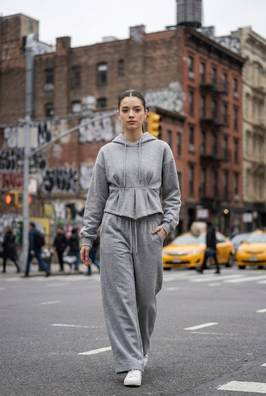 Corset-Back Fleece Lounge Set