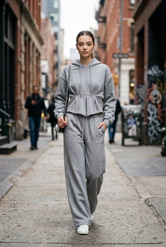 Corset-Back Fleece Lounge Set