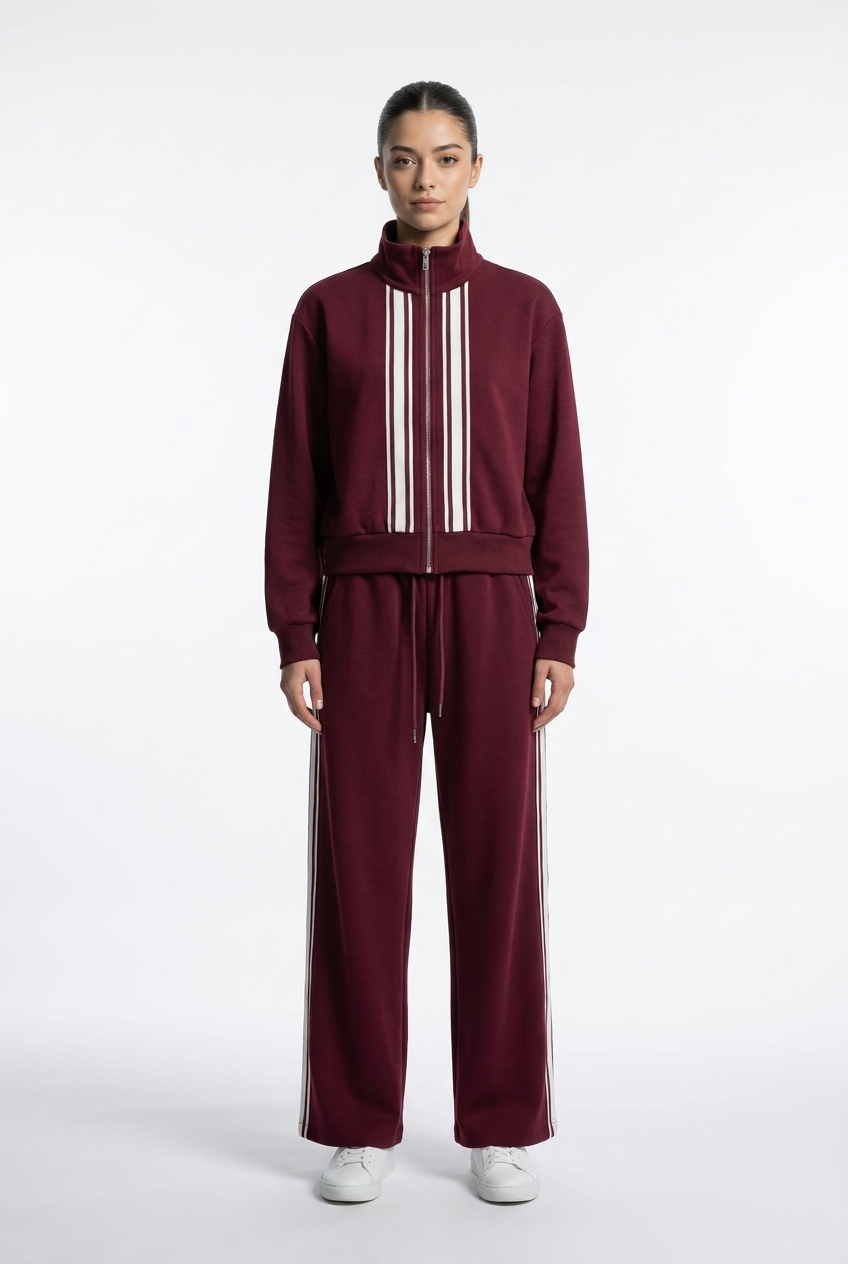 Vertical Stripe Track Jacket & Trouser Set