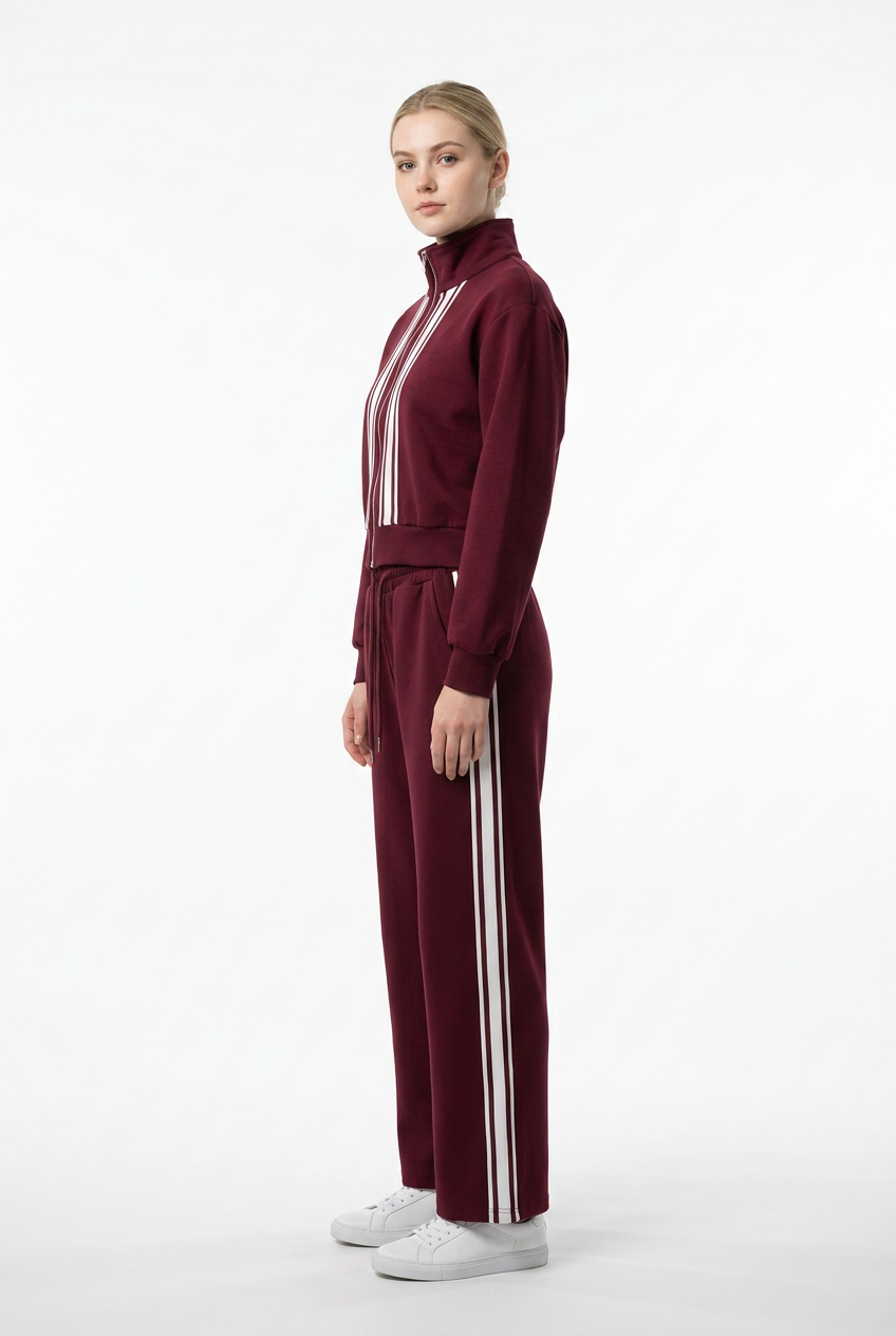 Vertical Stripe Track Jacket & Trouser Set