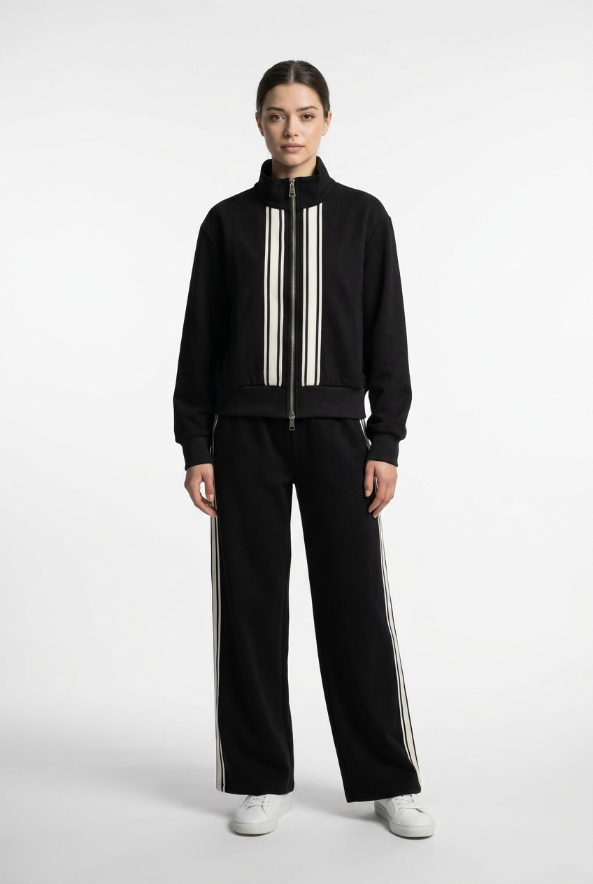 Vertical Stripe Track Jacket & Trouser Set