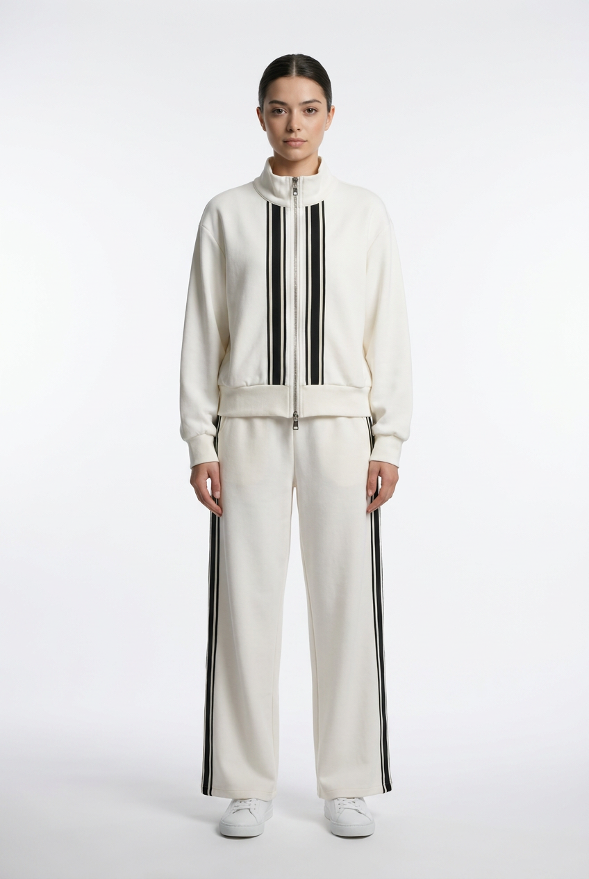 Vertical Stripe Track Jacket & Trouser Set