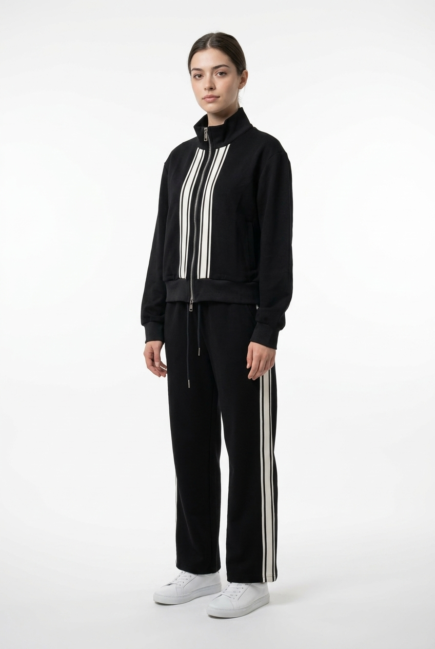 Vertical Stripe Track Jacket & Trouser Set