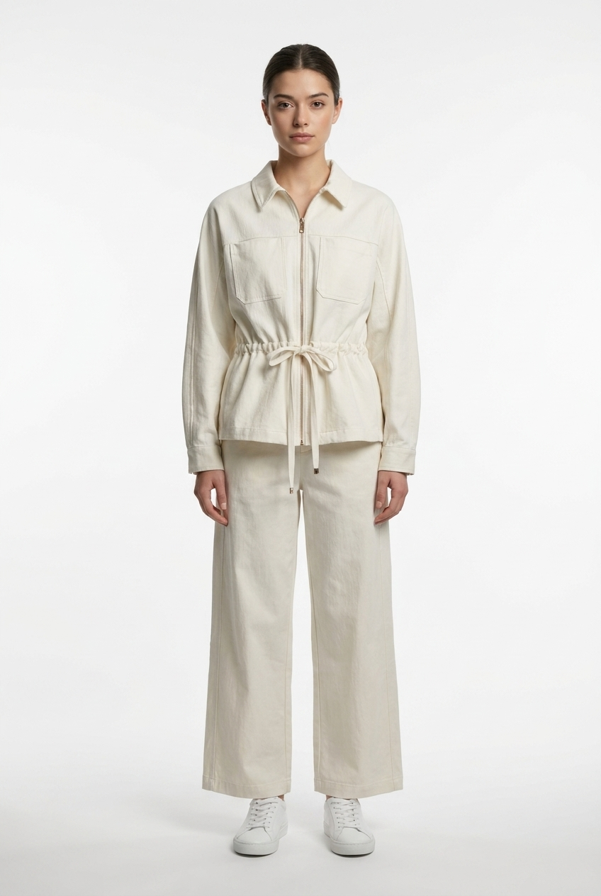 Cinched Waist Utility Jacket & Trouser Set