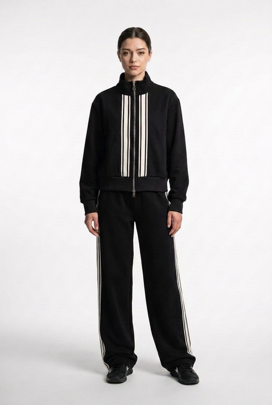 Vertical Stripe Track Jacket & Trouser Set