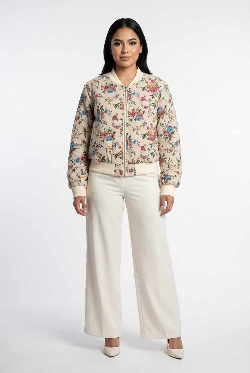 Vintage Floral Bomber Jacket