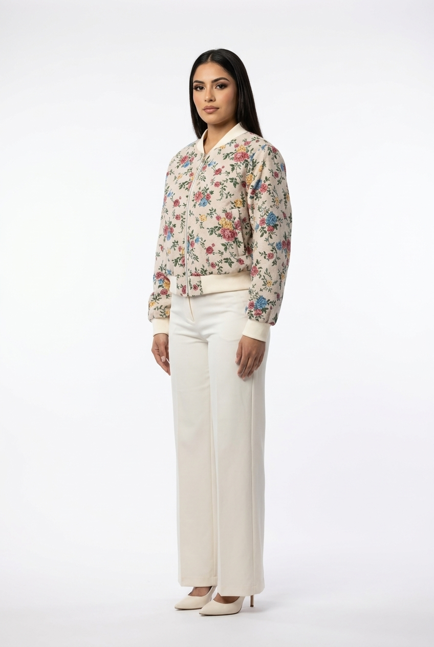 Vintage Floral Bomber Jacket