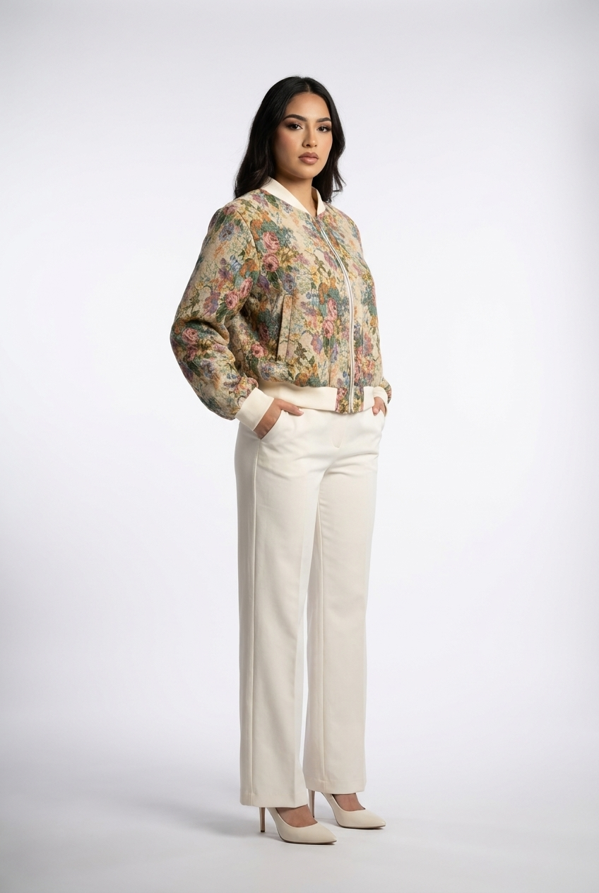 Vintage Floral Bomber Jacket