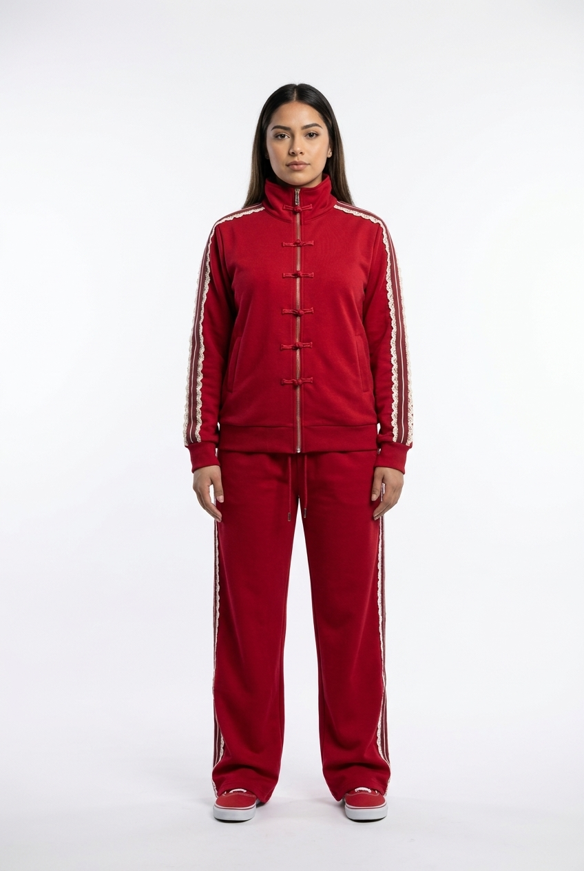 Toggle-Front Lace-Stripe Track Set