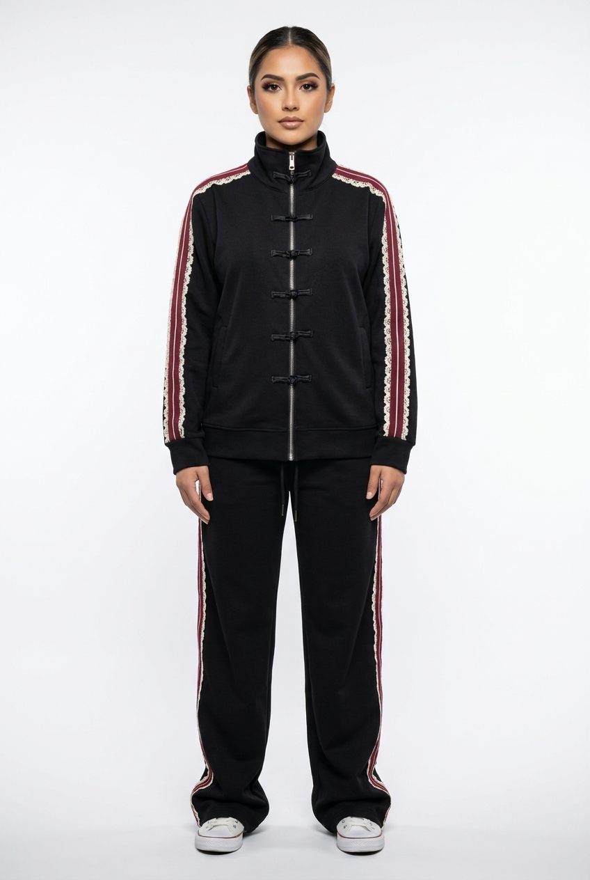 Toggle-Front Lace-Stripe Track Set