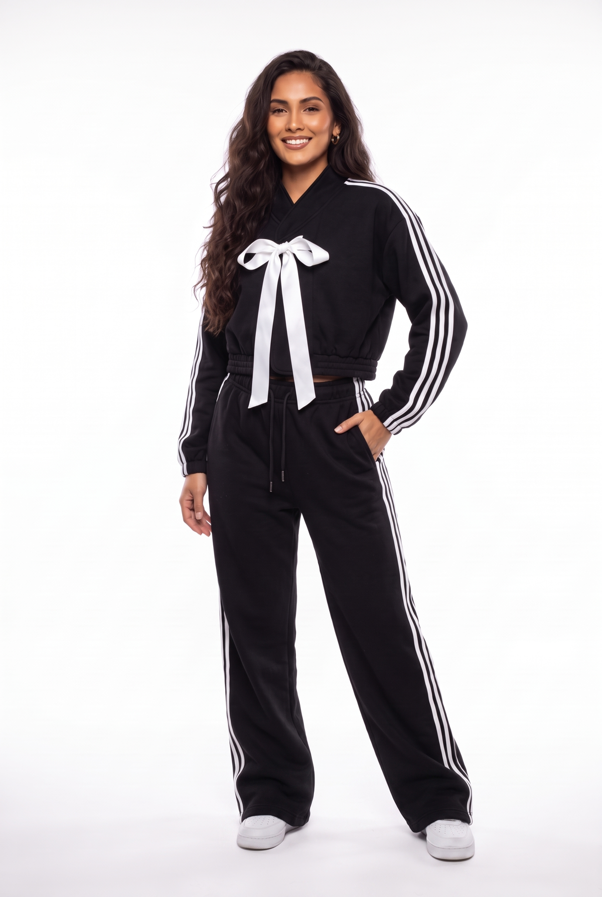 Ribbon-Tie Striped Track Set