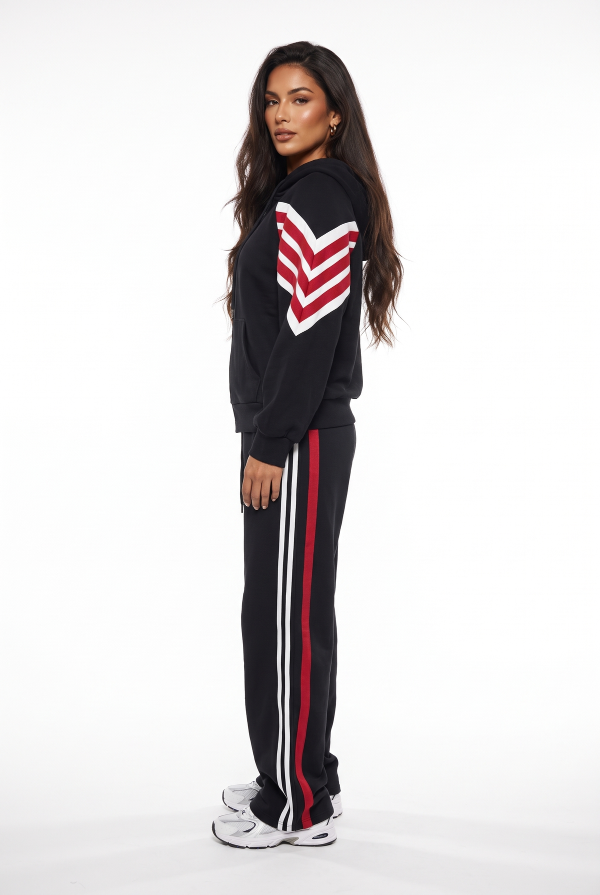 Chevron-Sleeve Zip-Up Track Set