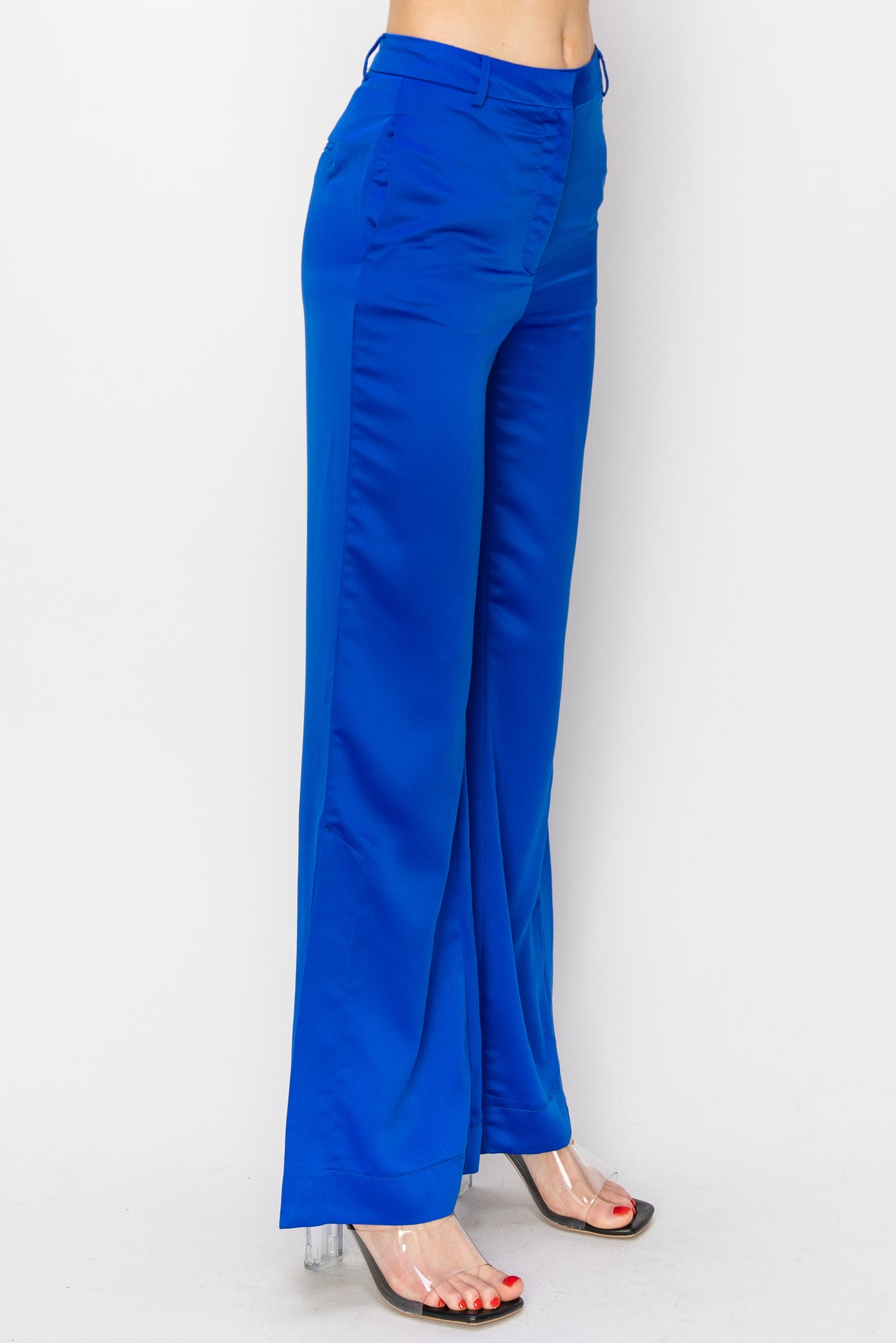 Side Slit Satin Pants